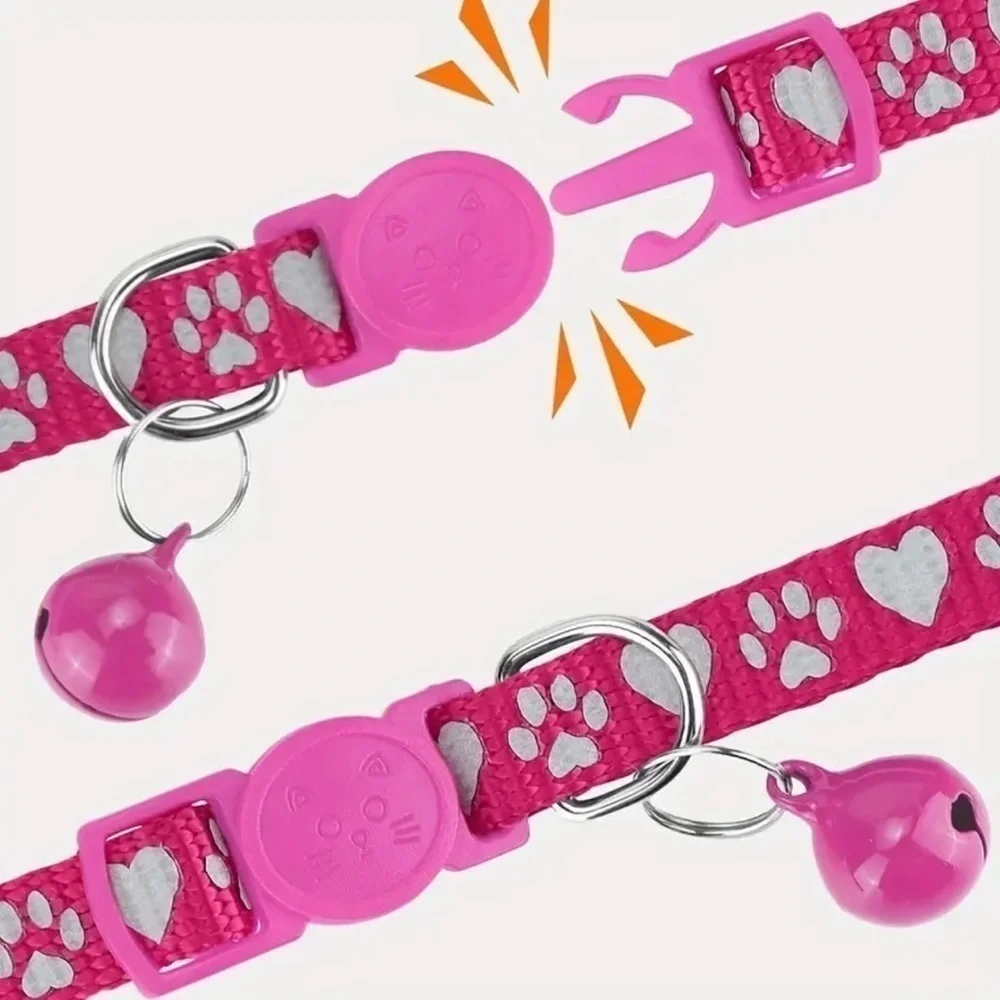 Reflective Collar For Cats With Bell and Silicone Holder For Tracker New